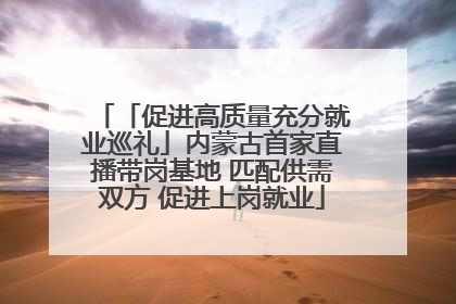 「促进高质量充分就业巡礼」内蒙古首家直播带岗基地 匹配供需双方 促进上岗就业