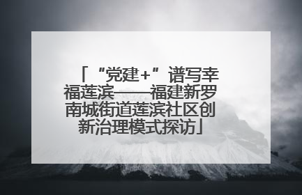 “党建+”谱写幸福莲滨——福建新罗南城街道莲滨社区创新治理模式探访