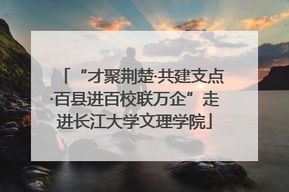 “才聚荆楚·共建支点·百县进百校联万企”走进长江大学文理学院