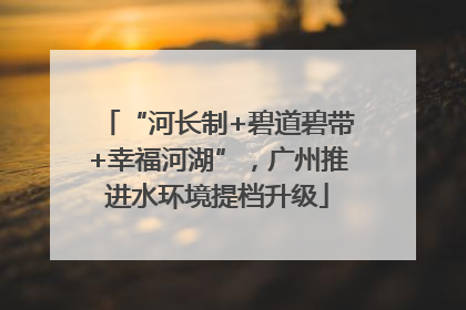 “河长制+碧道碧带+幸福河湖”，广州推进水环境提档升级