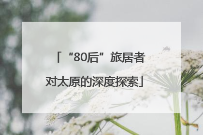 “80后”旅居者对太原的深度探索