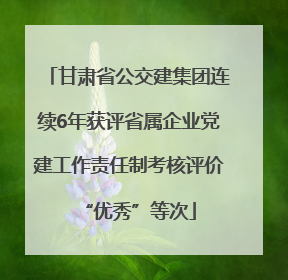 甘肃省公交建集团连续6年获评省属企业党建工作责任制考核评价“优秀”等次