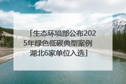 生态环境部公布2025年绿色低碳典型案例 湖北6家单位入选