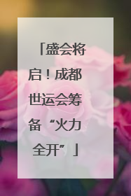 盛会将启！成都世运会筹备“火力全开”