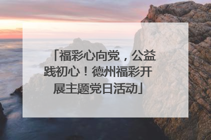 福彩心向党，公益践初心！德州福彩开展主题党日活动