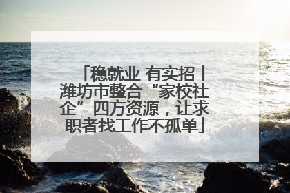 稳就业 有实招丨潍坊市整合“家校社企”四方资源，让求职者找工作不孤单