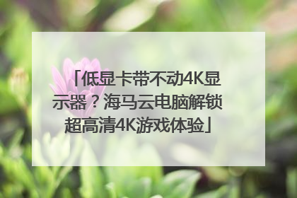 低显卡带不动4K显示器？海马云电脑解锁超高清4K游戏体验