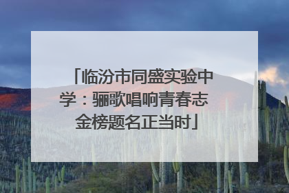 临汾市同盛实验中学：骊歌唱响青春志 金榜题名正当时