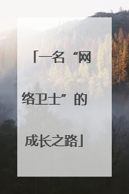 一名“网络卫士”的成长之路