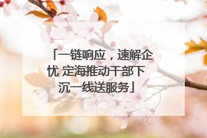 一链响应，速解企忧 定海推动干部下沉一线送服务