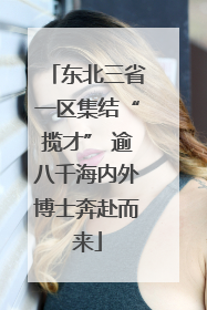 东北三省一区集结“揽才” 逾八千海内外博士奔赴而来