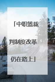 中职篮裁判制度改革仍在路上