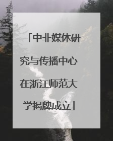 中非媒体研究与传播中心在浙江师范大学揭牌成立