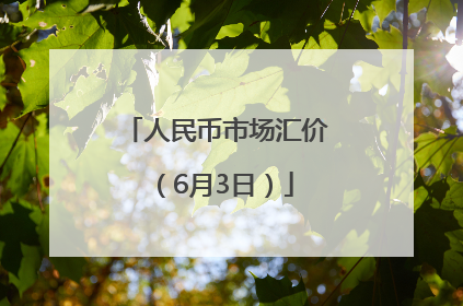 人民币市场汇价（6月3日）