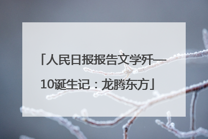 人民日报报告文学歼—10诞生记：龙腾东方