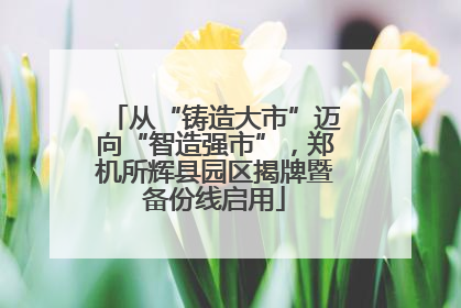从“铸造大市”迈向“智造强市”，郑机所辉县园区揭牌暨备份线启用