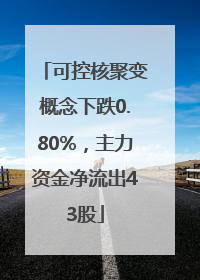 可控核聚变概念下跌0.80%，主力资金净流出43股