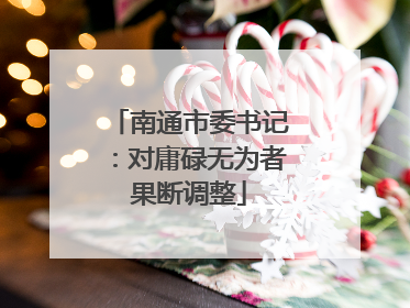 南通市委书记：对庸碌无为者果断调整
