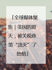 全球媒体聚焦｜美国的夏天，被关税政策“浇灭”了热情