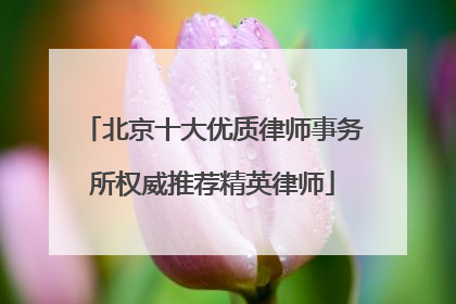北京十大优质律师事务所权威推荐精英律师