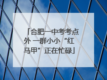 合肥一中考考点外 一群小小“红马甲”正在忙碌