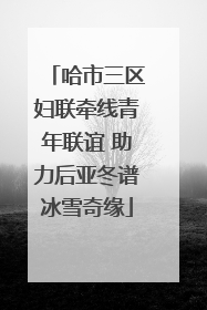 哈市三区妇联牵线青年联谊 助力后亚冬谱冰雪奇缘