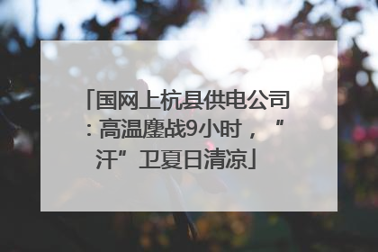 国网上杭县供电公司：高温鏖战9小时，“汗”卫夏日清凉