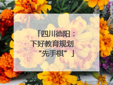 四川德阳：下好教育规划“先手棋”