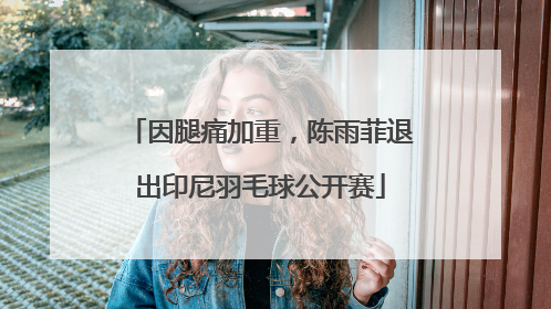 因腿痛加重，陈雨菲退出印尼羽毛球公开赛