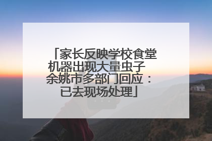 家长反映学校食堂机器出现大量虫子 余姚市多部门回应：已去现场处理