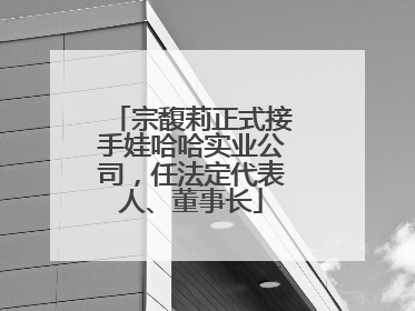 宗馥莉正式接手娃哈哈实业公司，任法定代表人、董事长
