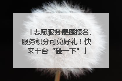 志愿服务便捷报名、服务积分可兑好礼！快来丰台“碰一下”