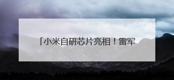 小米自研芯片亮相！雷军：这是场绕不过去的硬仗