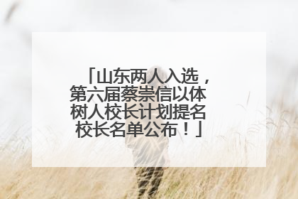 山东两人入选，第六届蔡崇信以体树人校长计划提名校长名单公布！