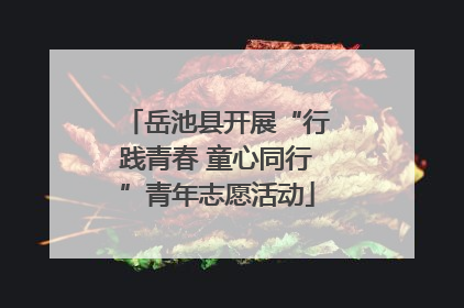岳池县开展“行践青春 童心同行”青年志愿活动