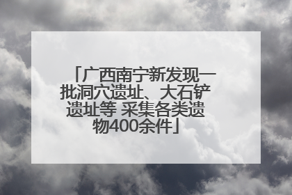 广西南宁新发现一批洞穴遗址、大石铲遗址等 采集各类遗物400余件