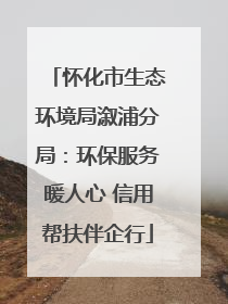 怀化市生态环境局溆浦分局：环保服务暖人心 信用帮扶伴企行