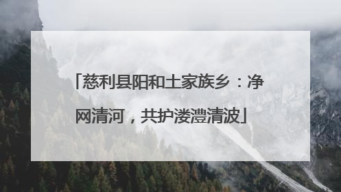 慈利县阳和土家族乡：净网清河，共护溇澧清波