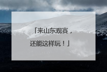 来山东观赛，还能这样玩！