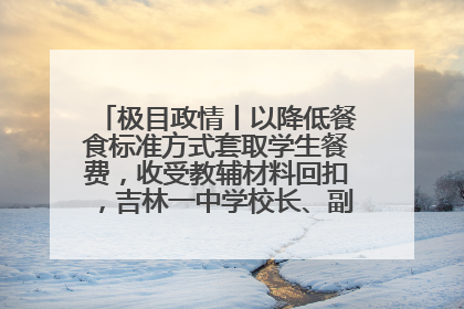极目政情丨以降低餐食标准方式套取学生餐费，收受教辅材料回扣，吉林一中学校长、副校长均被“双开”