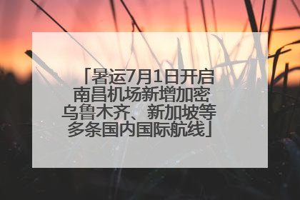 暑运7月1日开启 南昌机场新增加密乌鲁木齐、新加坡等多条国内国际航线