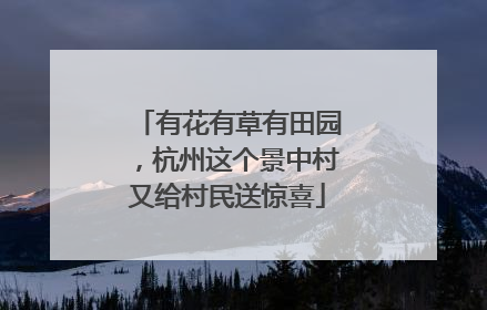 有花有草有田园，杭州这个景中村又给村民送惊喜