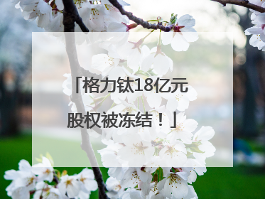 格力钛18亿元股权被冻结！
