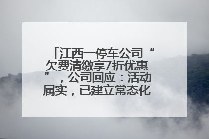 江西一停车公司“欠费清缴享7折优惠”，公司回应：活动属实，已建立常态化诉讼追缴机制