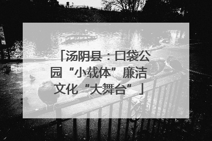 汤阴县：口袋公园“小载体”廉洁文化“大舞台”