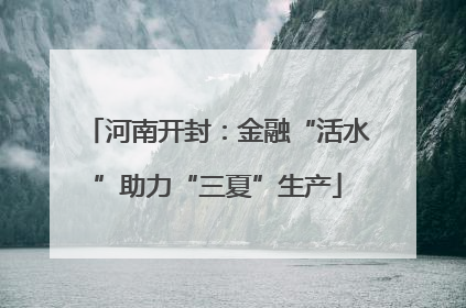 河南开封：金融“活水”助力“三夏”生产