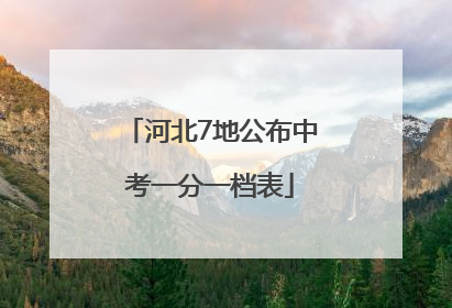 河北7地公布中考一分一档表