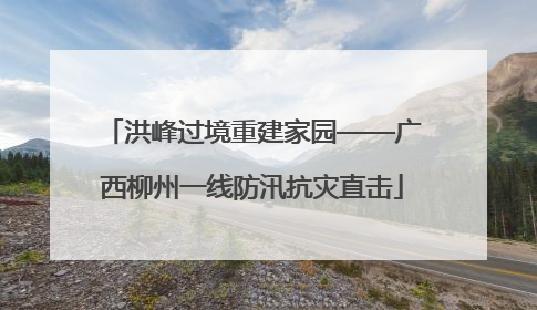 洪峰过境重建家园——广西柳州一线防汛抗灾直击