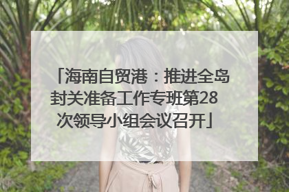 海南自贸港：推进全岛封关准备工作专班第28次领导小组会议召开