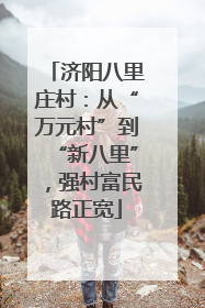 济阳八里庄村：从“万元村”到“新八里”，强村富民路正宽